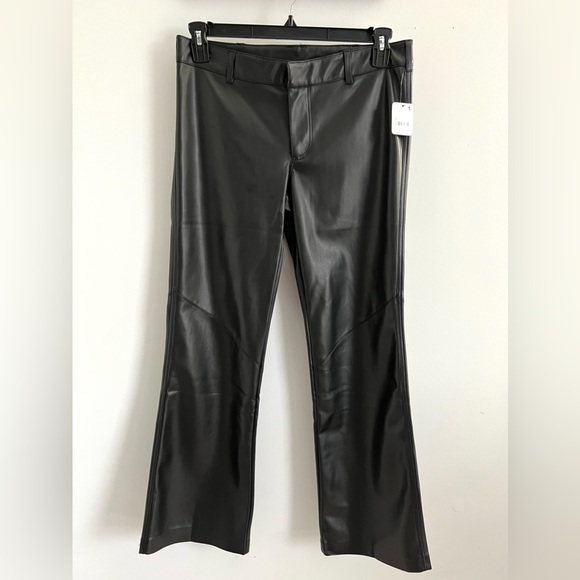 🌟FREE PEOPLE Love Language Black Vegan Leather Low-Rise Pants-Sizes 8 & 10 - Picture 10 of 15